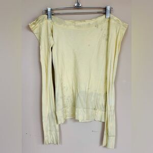 Pretty Punk Yellow Off the Shoulder Long Sleeve Shirt